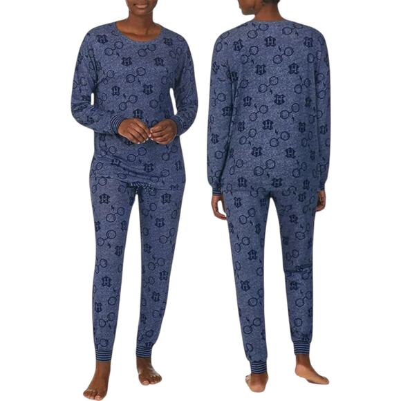 Harry Potter Wizarding World 2-Piece Pajama Lounge Set Blue XXL - Picture 1 of 8